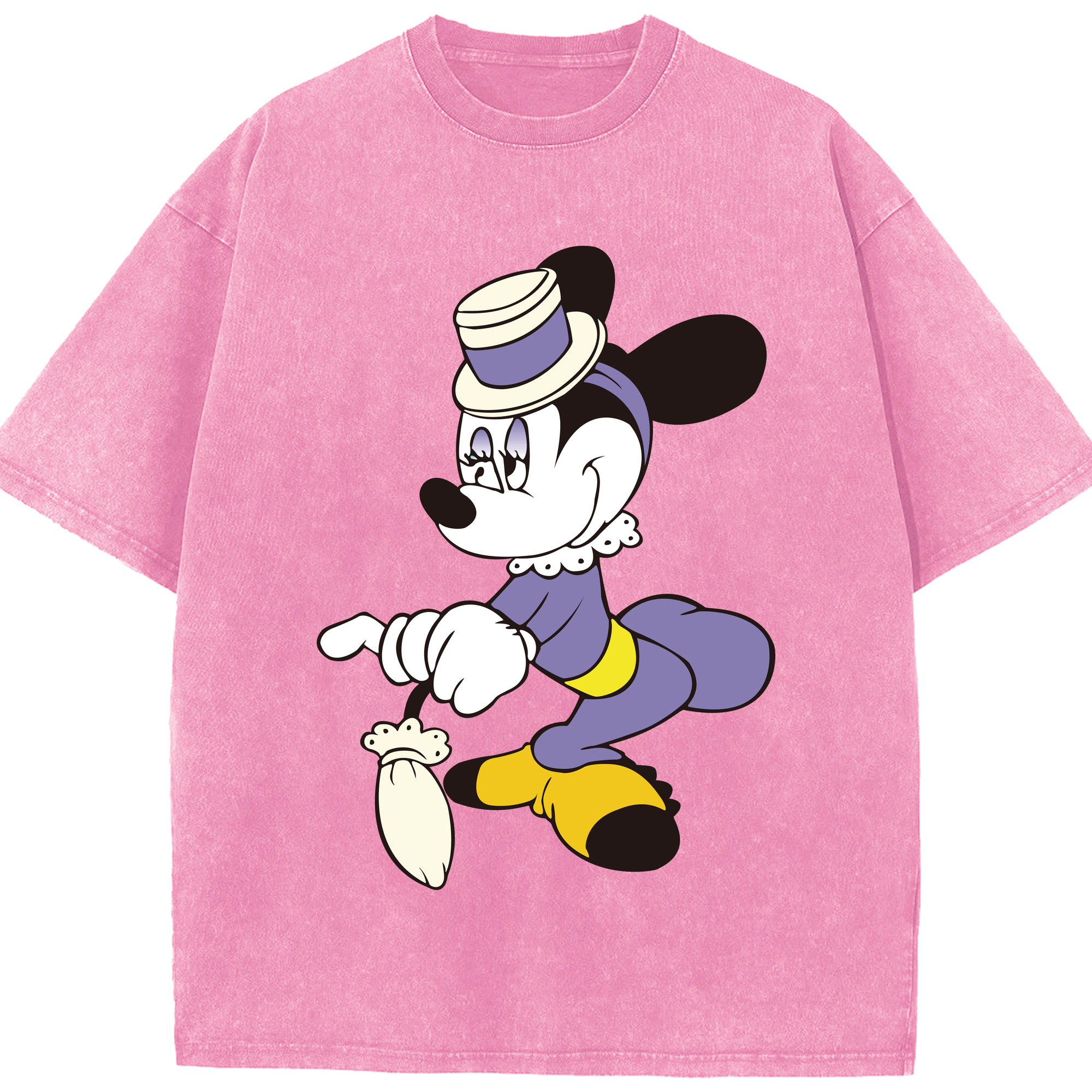 （画像用） ミッキーマウス Mickey Mouse 綿100% ヴィンテージ風 半袖Tシャツ（フロントプリント）